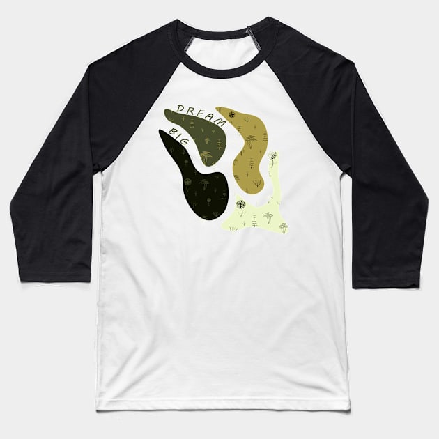 Floral Green Olive 02 Baseball T-Shirt by cesartorresart